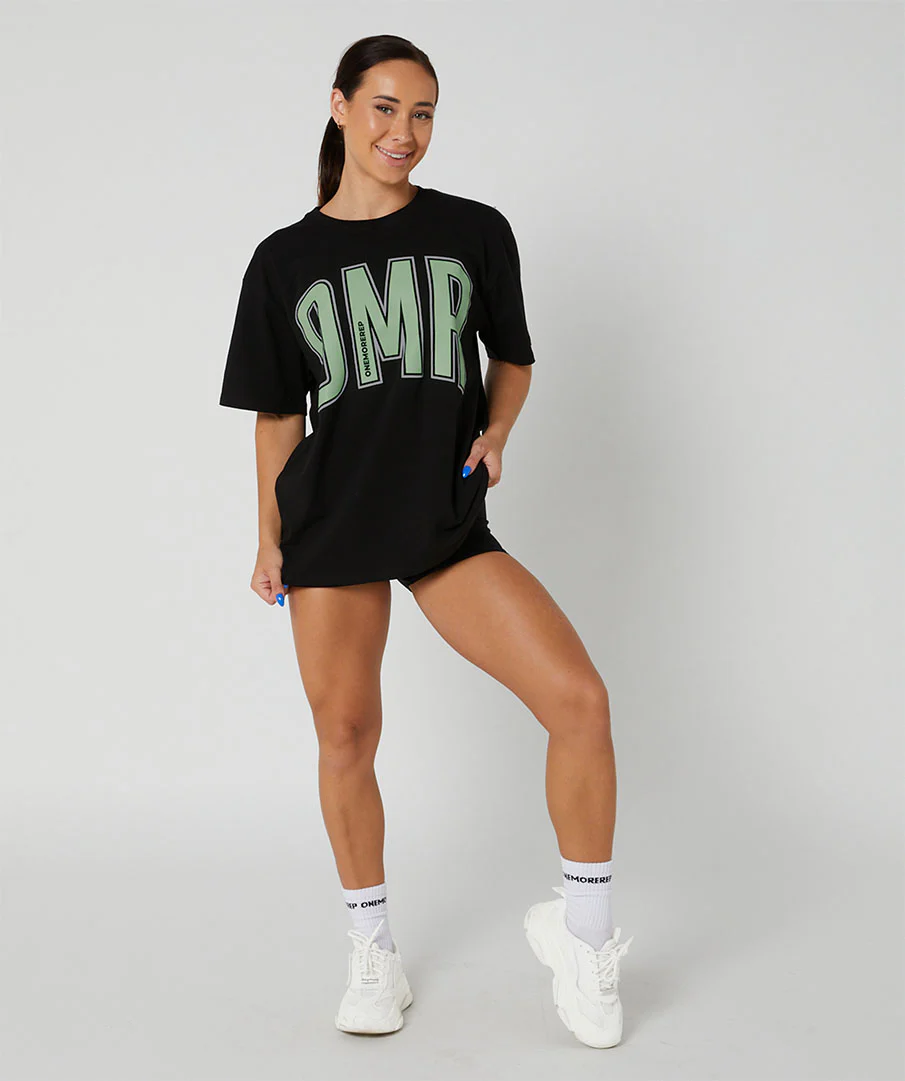 Oversized Pump Unisex Tee Black/Sage by OneMoreRep - Image 3