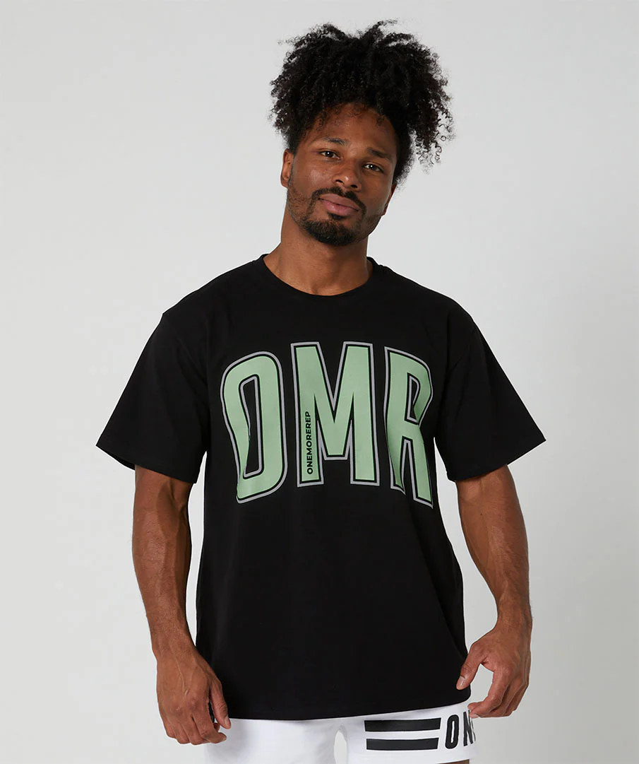 Oversized Pump Unisex Tee Black/Sage by OneMoreRep - Image 6