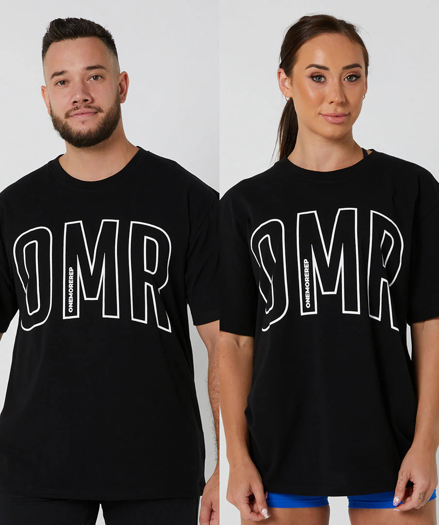 Oversized Pump Unisex Tee Black/White by OneMoreRep - Image 12