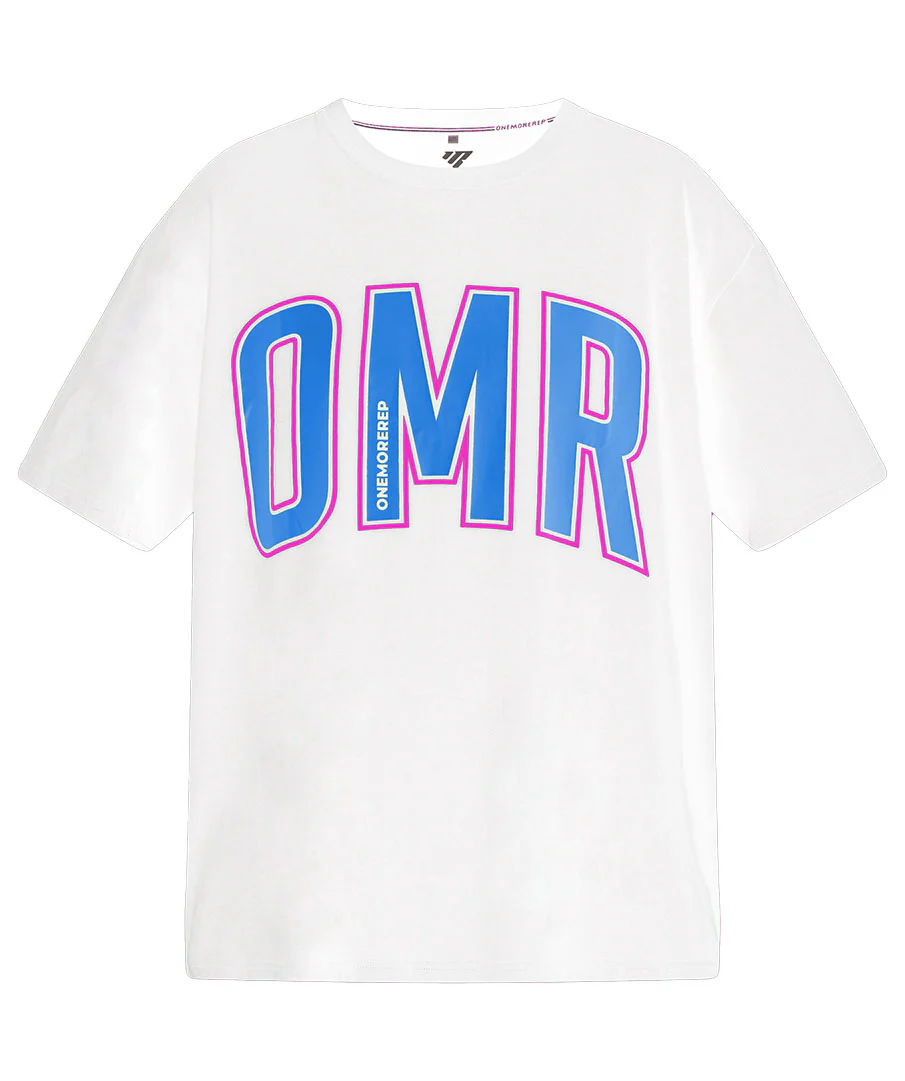 Oversized Pump Unisex Tee White/Blue Raz by OneMoreRep - Image 7