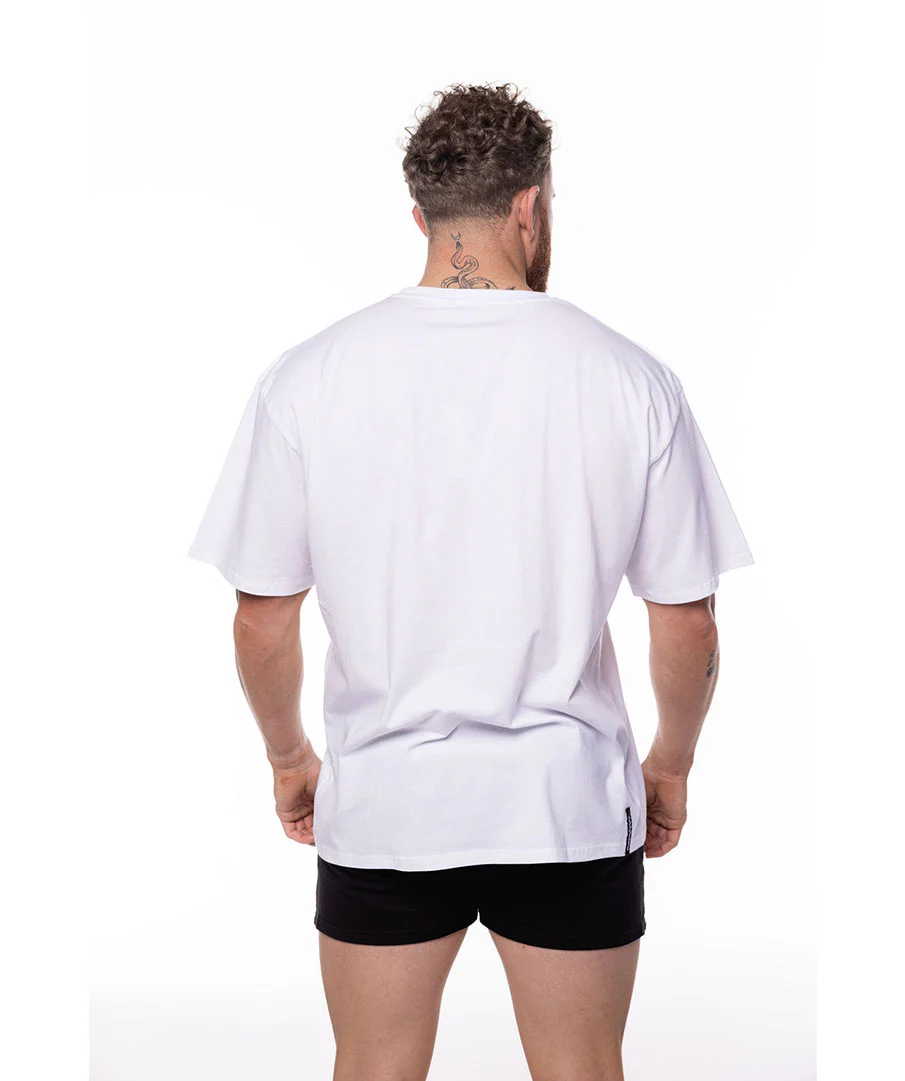 Oversized Pump Unisex Tee White/Bubblegum Pink by OneMoreRep - Image 4