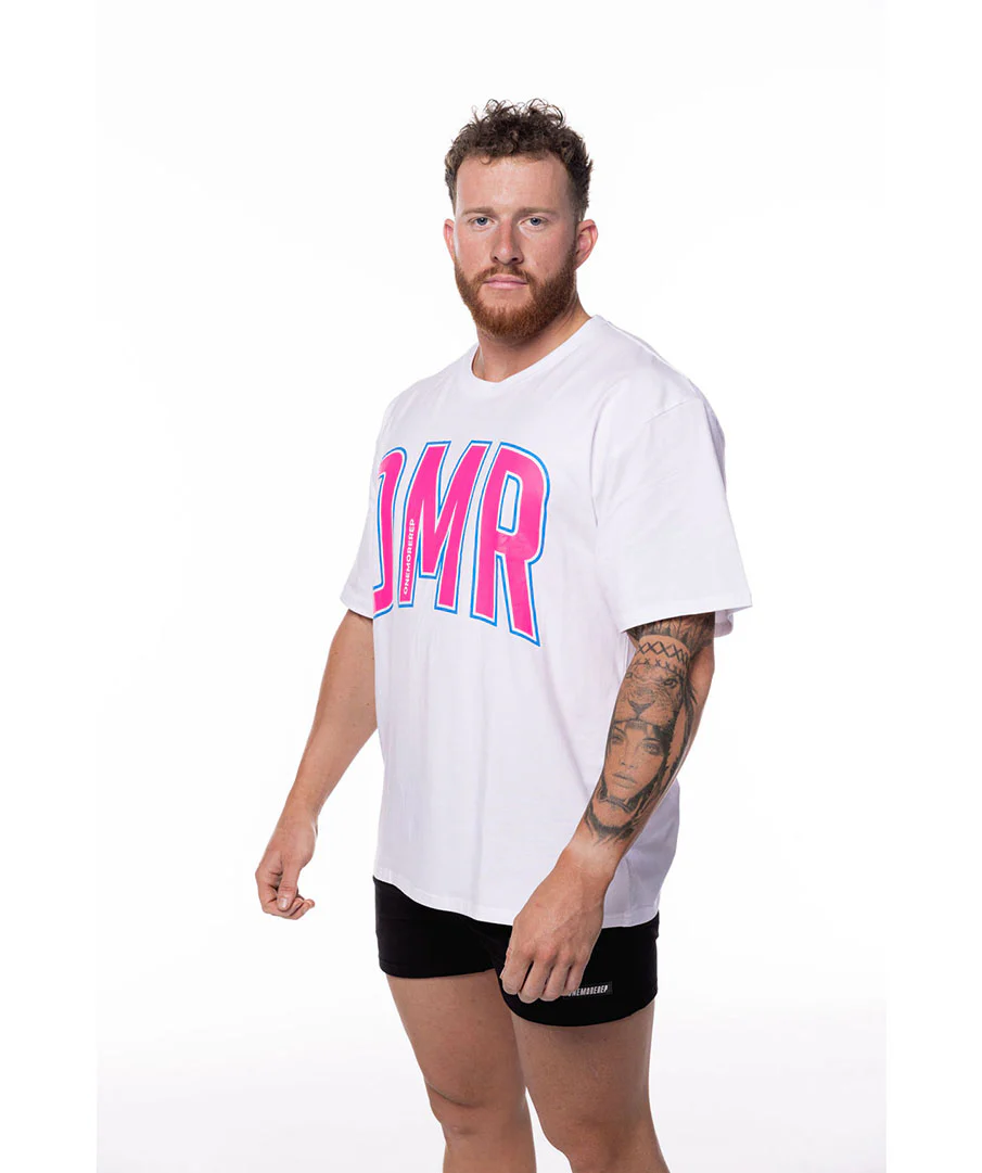 Oversized Pump Unisex Tee White/Bubblegum Pink by OneMoreRep - Image 5