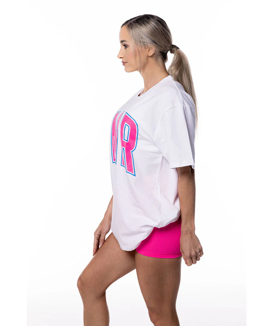 Oversized Pump Unisex Tee White/Bubblegum Pink by OneMoreRep - Image 9