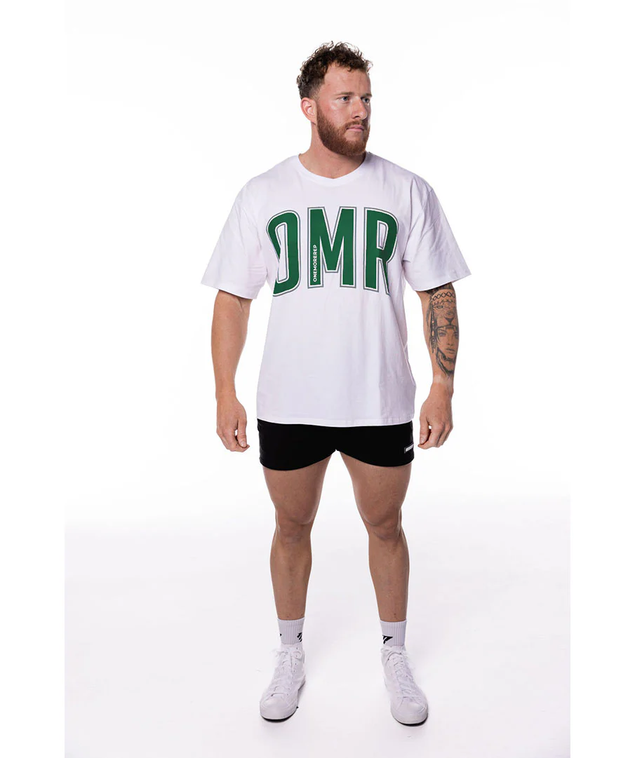 Oversized Pump Unisex Tee White/Forest by OneMoreRep - Image 2