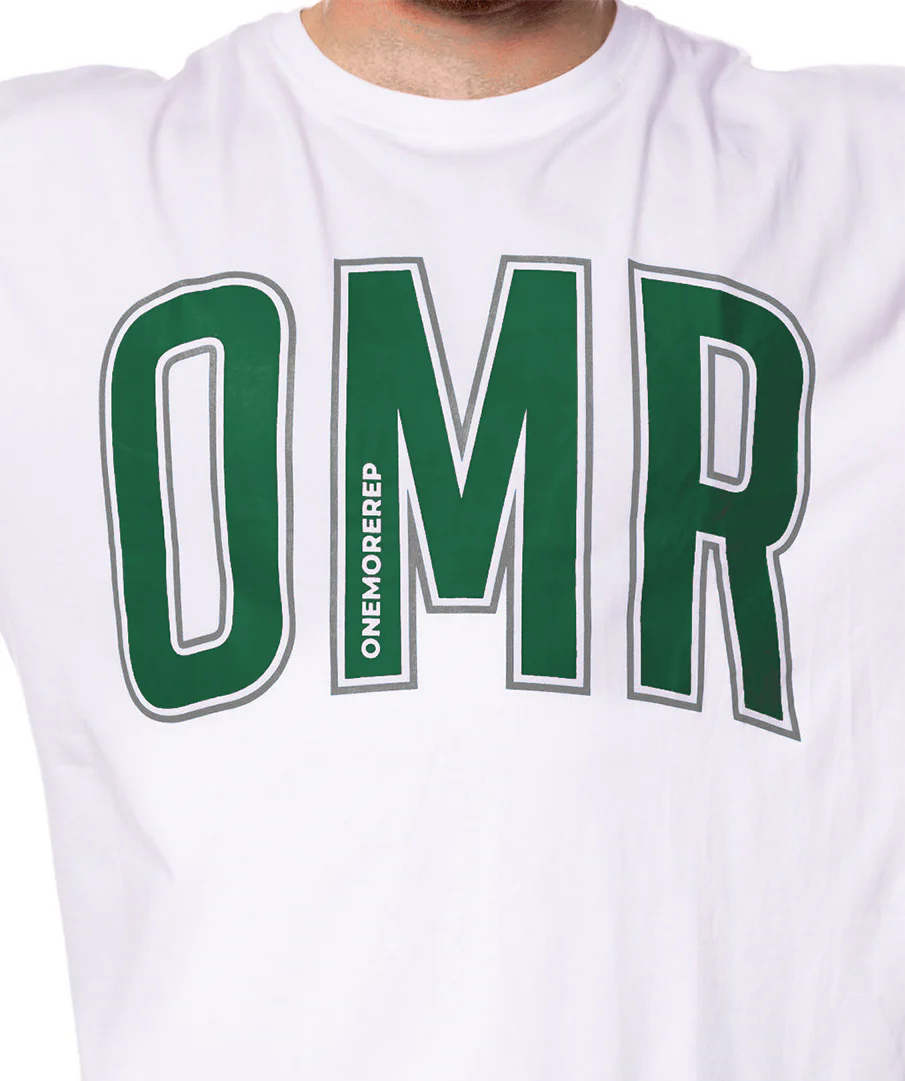 Oversized Pump Unisex Tee White/Forest by OneMoreRep - Image 4