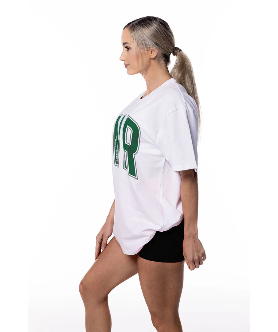 Oversized Pump Unisex Tee White/Forest by OneMoreRep - Image 5