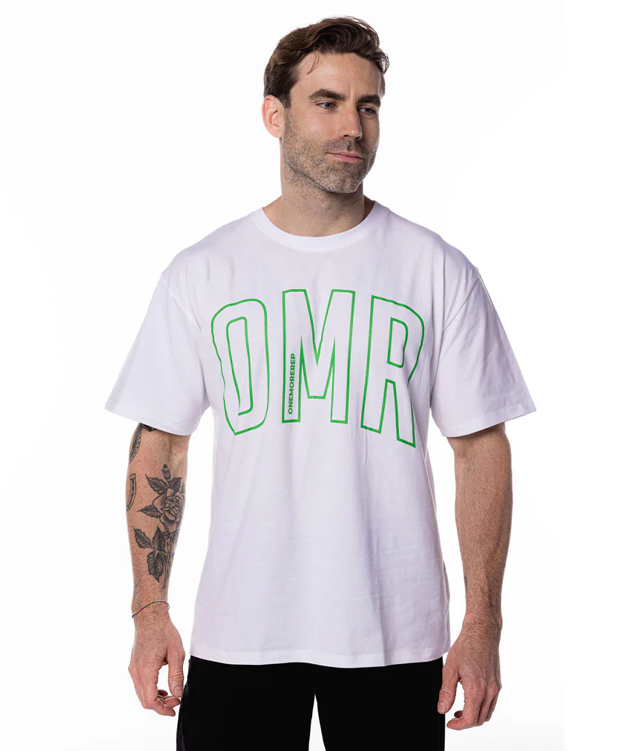 Oversized Pump Unisex Tee White/Green by OneMoreRep