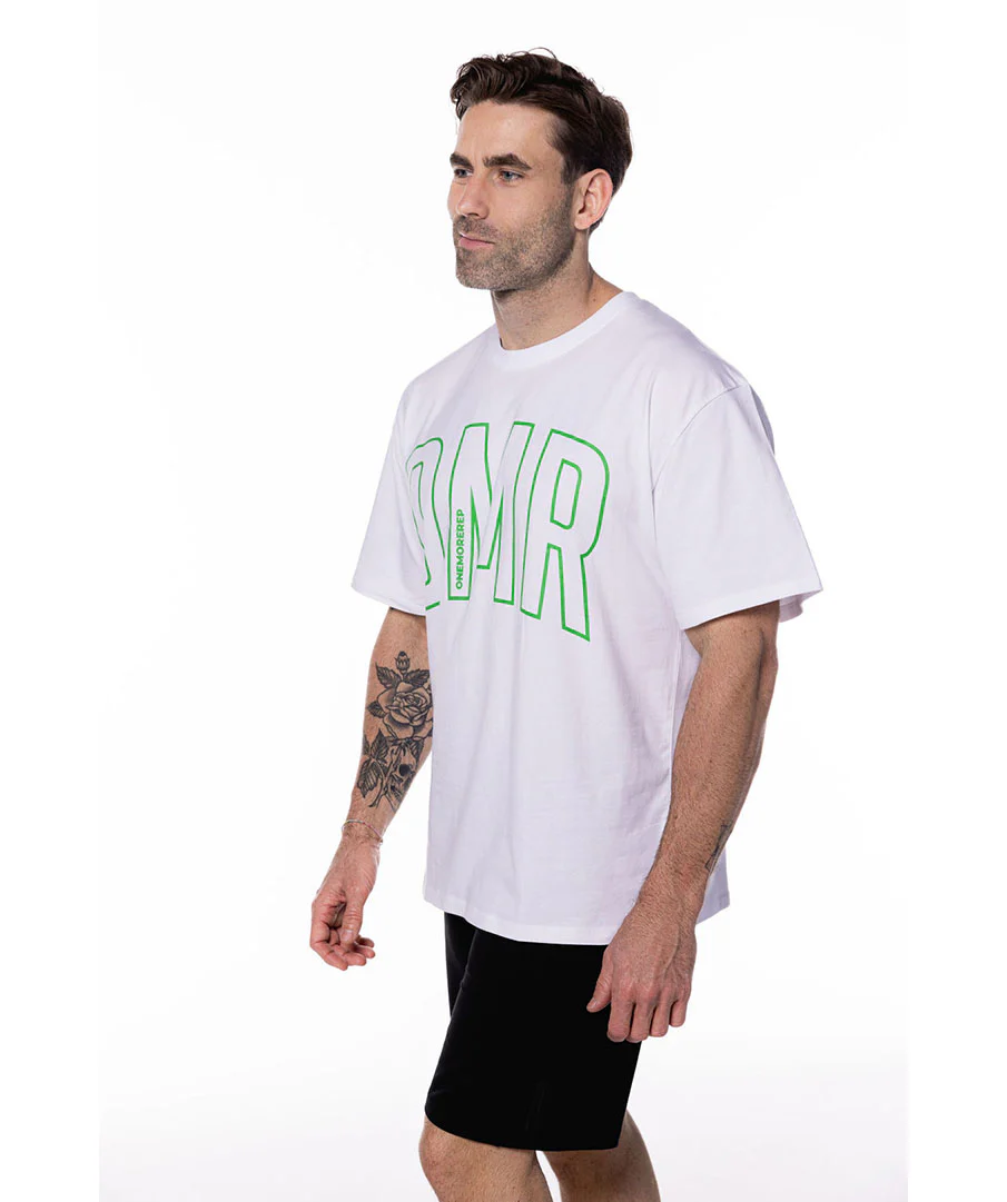 Oversized Pump Unisex Tee White/Green by OneMoreRep - Image 4