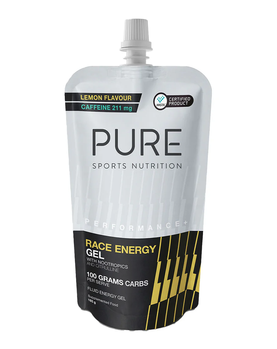 Performance + Race Energy Gel 100g Carb (Caffeine) by Pure Sports Nutrition