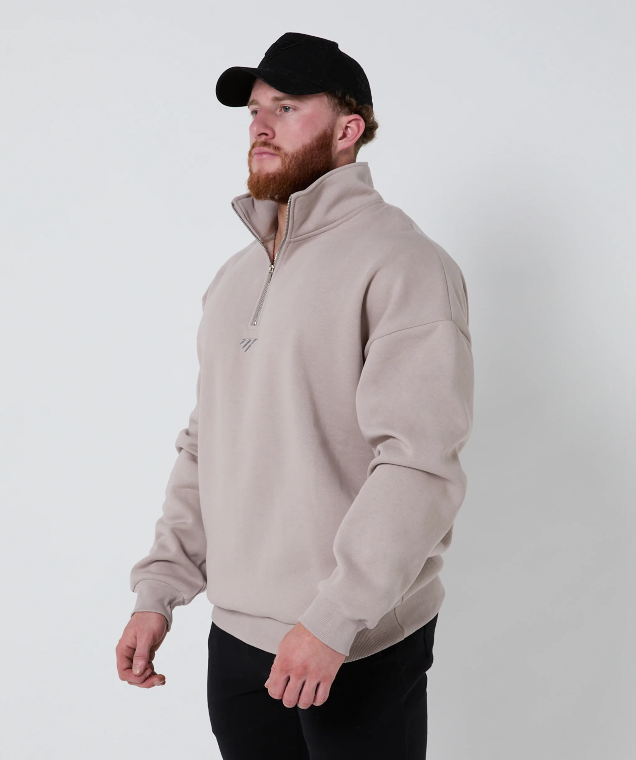 Strength Club Oversize Zip Jumper Stone by OneMoreRep - Image 11