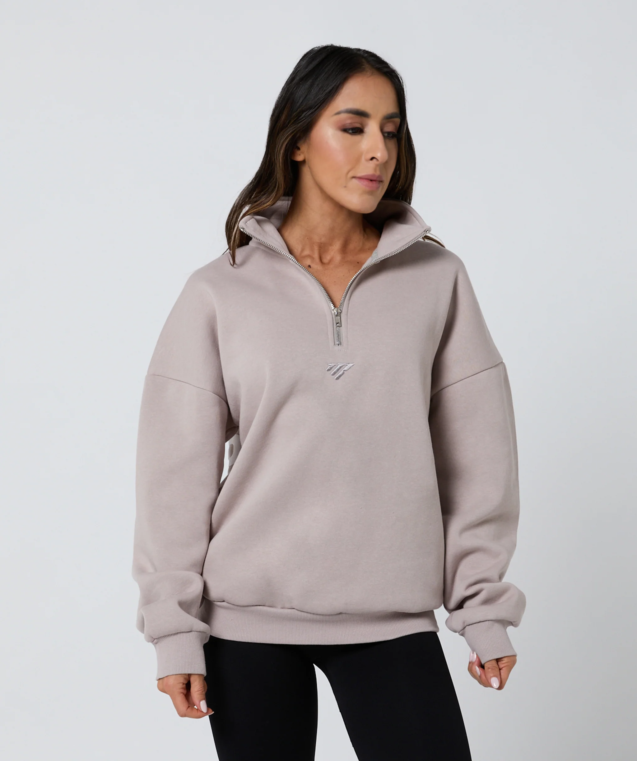 Strength Club Oversize Zip Jumper Stone by OneMoreRep - Image 5