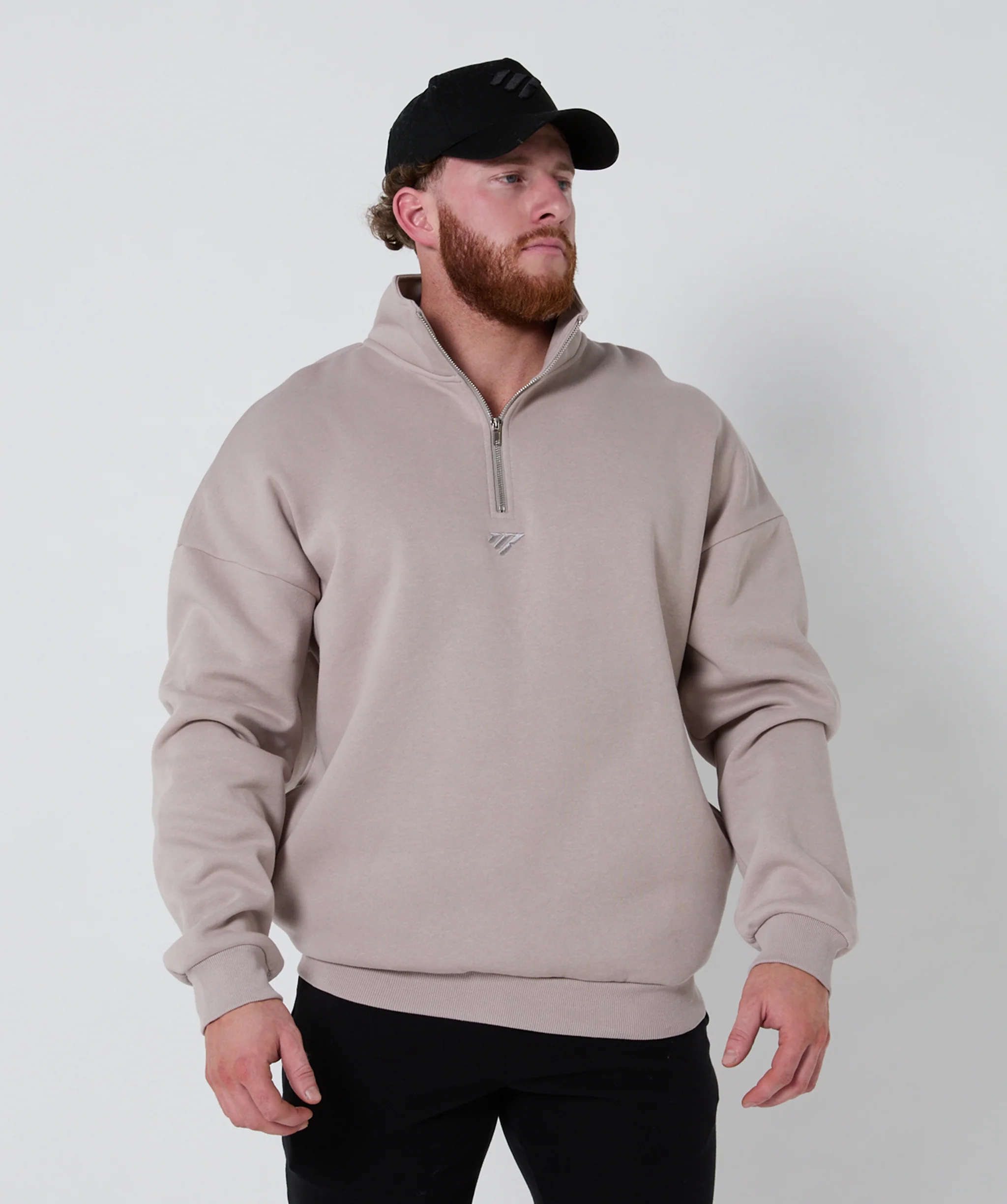 Strength Club Oversize Zip Jumper Stone by OneMoreRep - Image 6