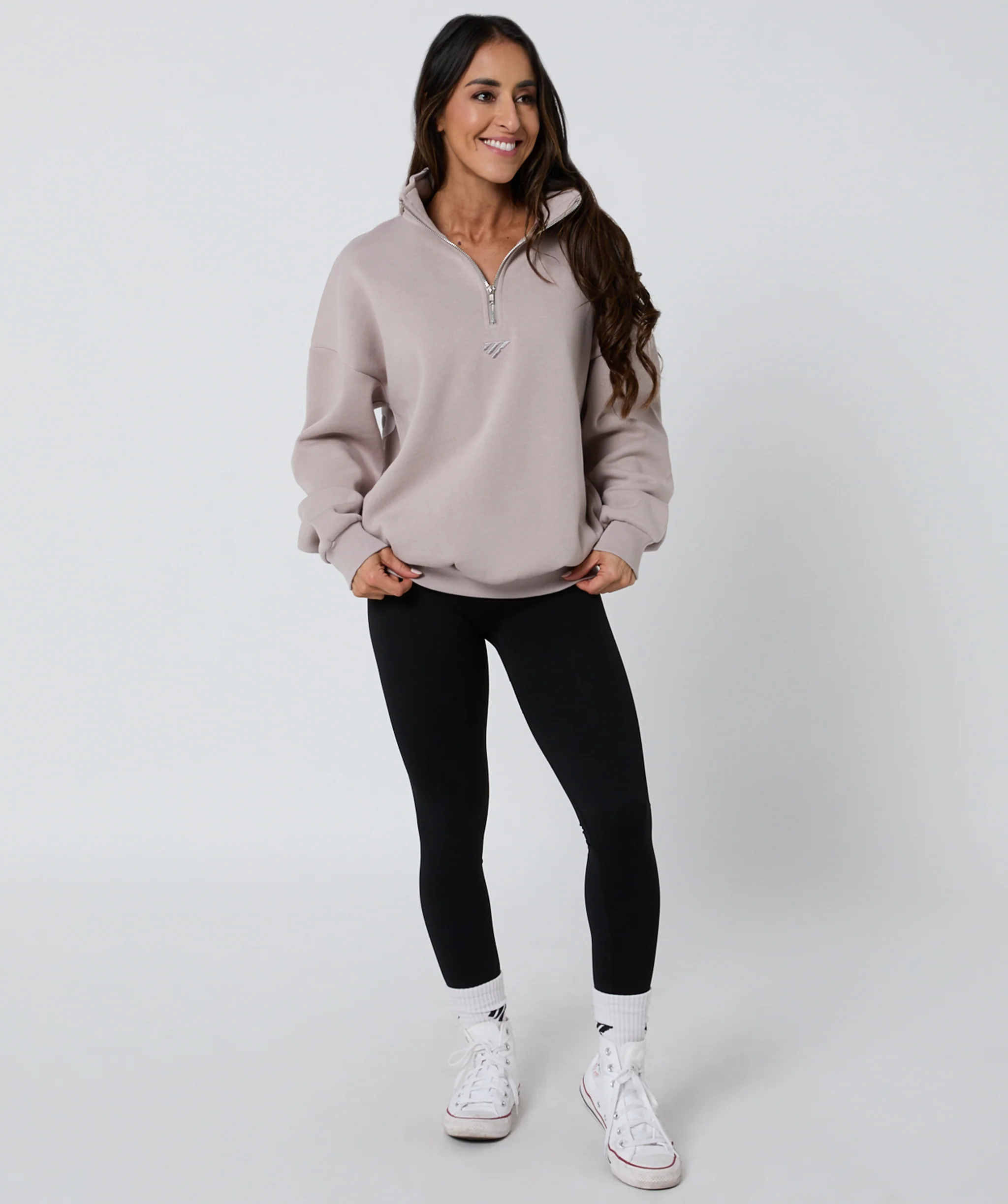 Strength Club Oversize Zip Jumper Stone by OneMoreRep - Image 8