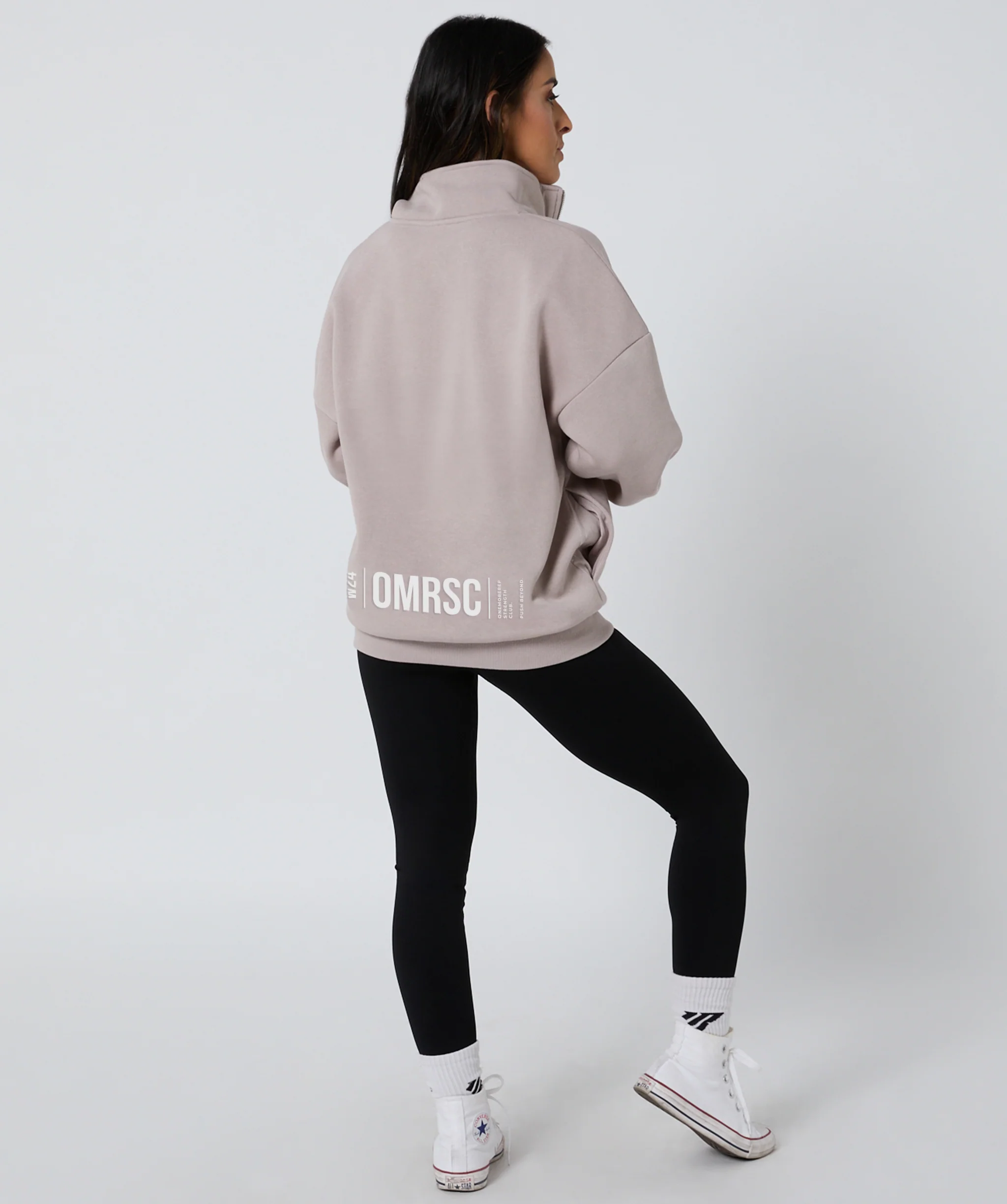 Strength Club Oversize Zip Jumper Stone by OneMoreRep - Image 9