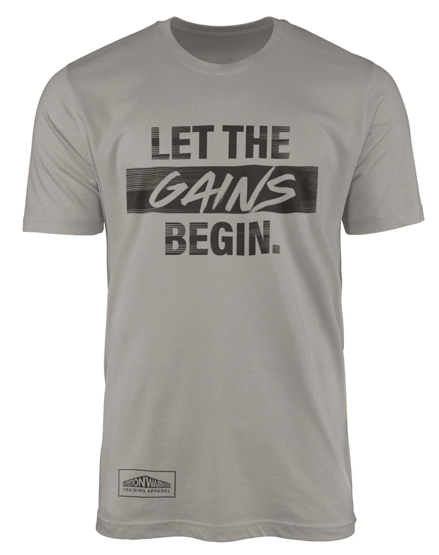 T-Shirt (Let the Gainz Begin) by Nutrition Warehouse