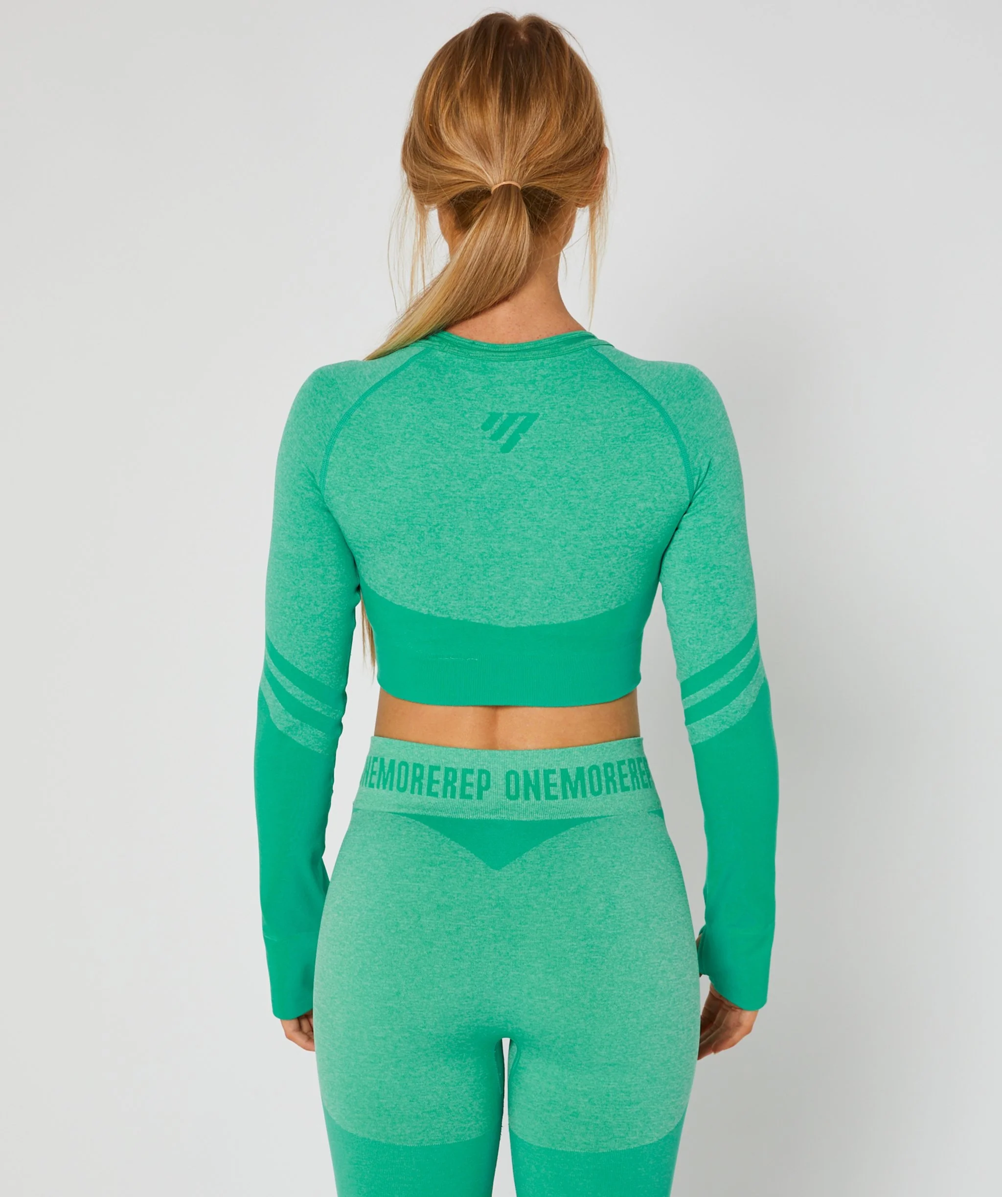 True Seamless Longsleeve Crop (Emerald) by OneMoreRep - Image 2