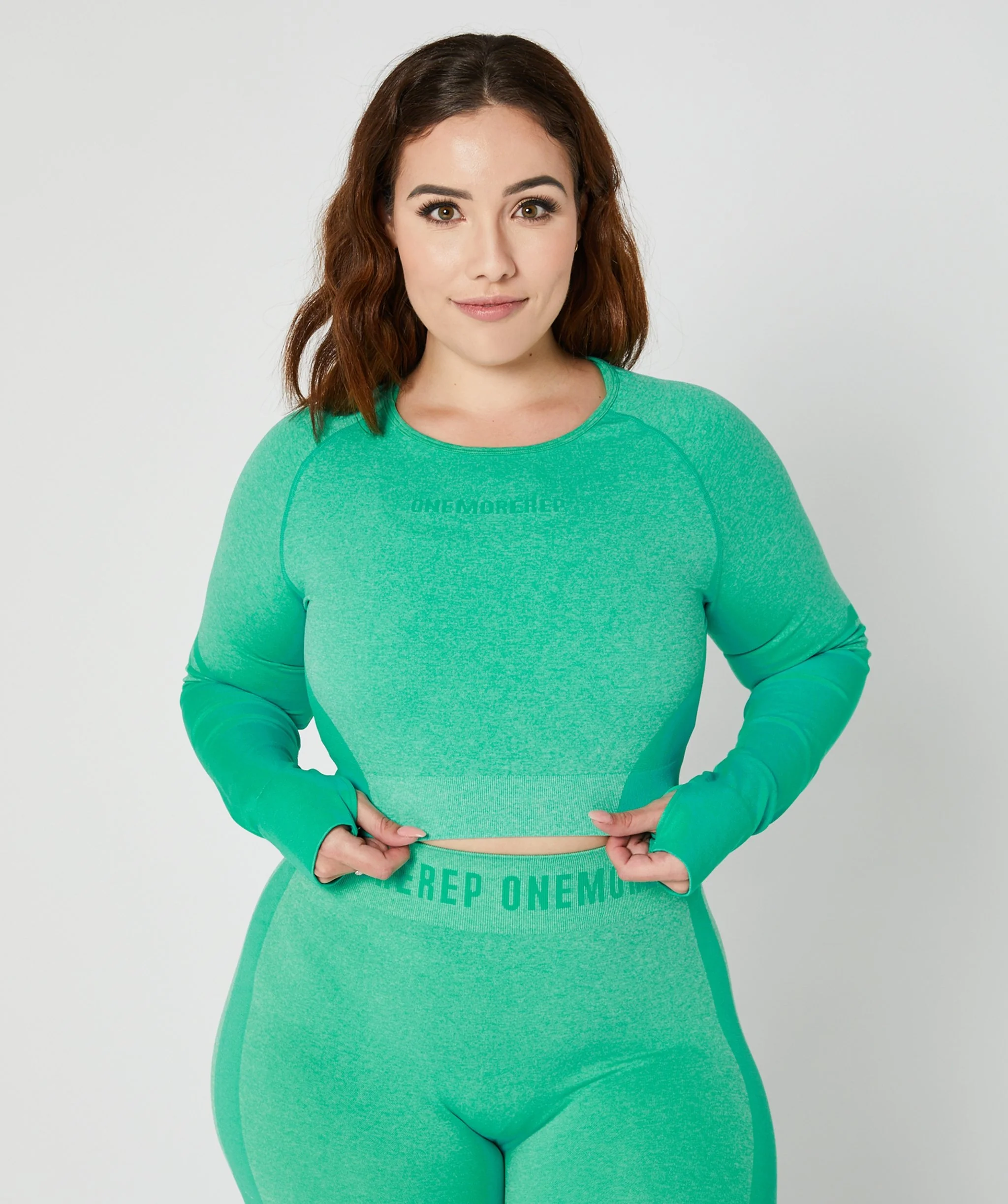 True Seamless Longsleeve Crop (Emerald) by OneMoreRep - Image 3