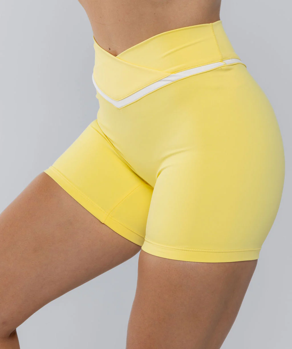 Two Tone Cross Shorts Lemon Sorbet by OneMoreRep