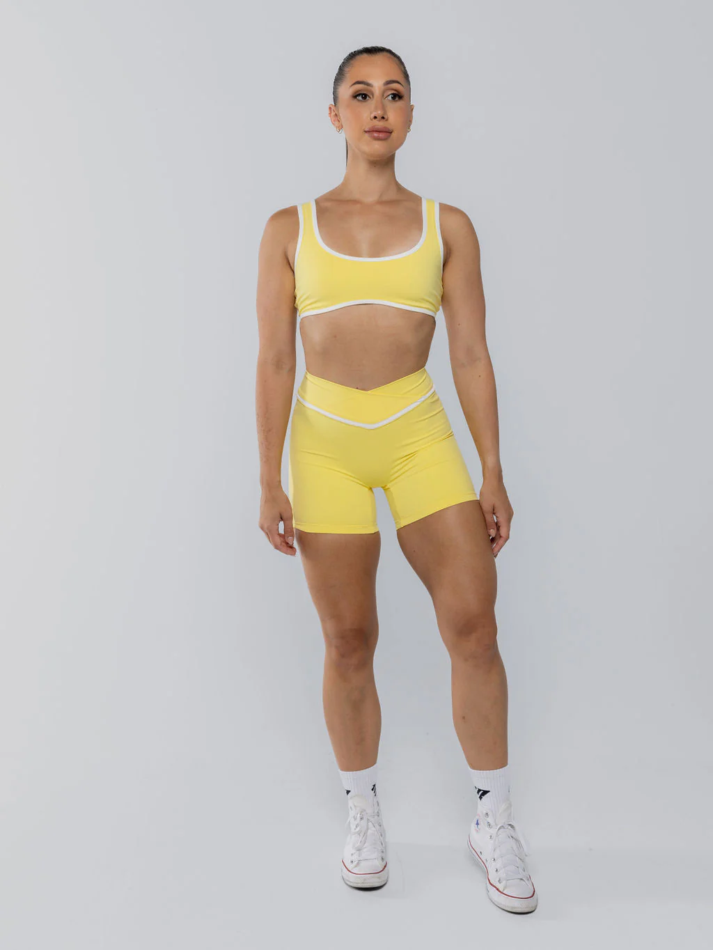 Two Tone Cross Shorts Lemon Sorbet by OneMoreRep - Image 13