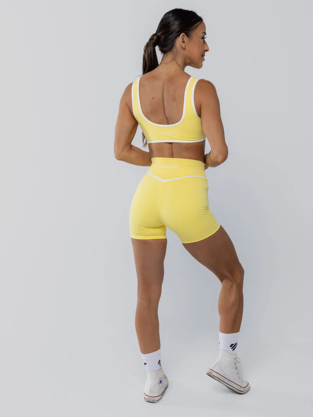 Two Tone Cross Shorts Lemon Sorbet by OneMoreRep - Image 4