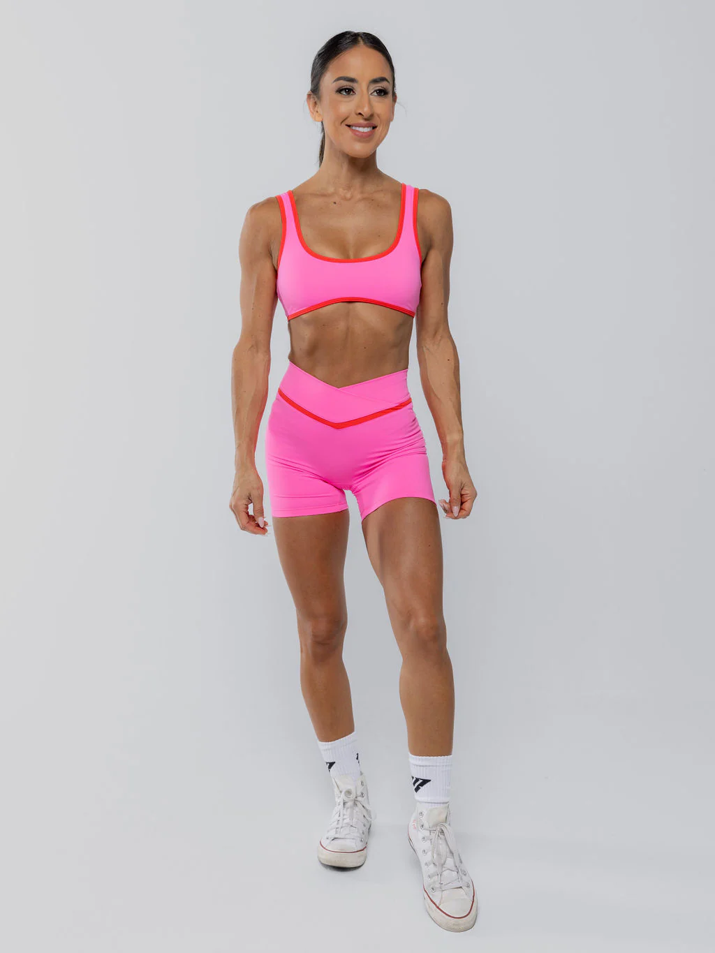Two Tone Cross Shorts Pink Sherbet by OneMoreRep - Image 5