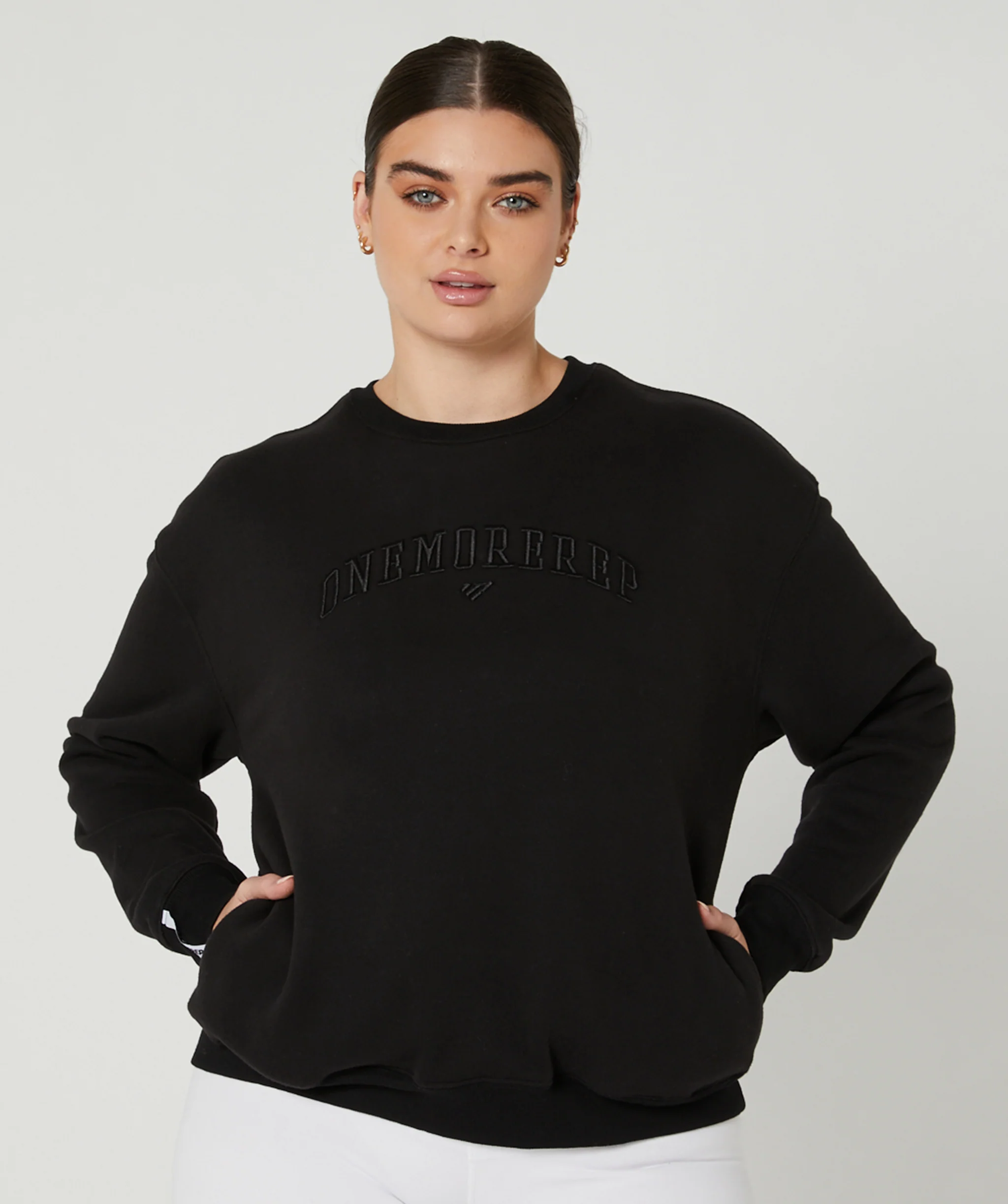 Varsity Crewneck Jumper (Black) by OneMoreRep