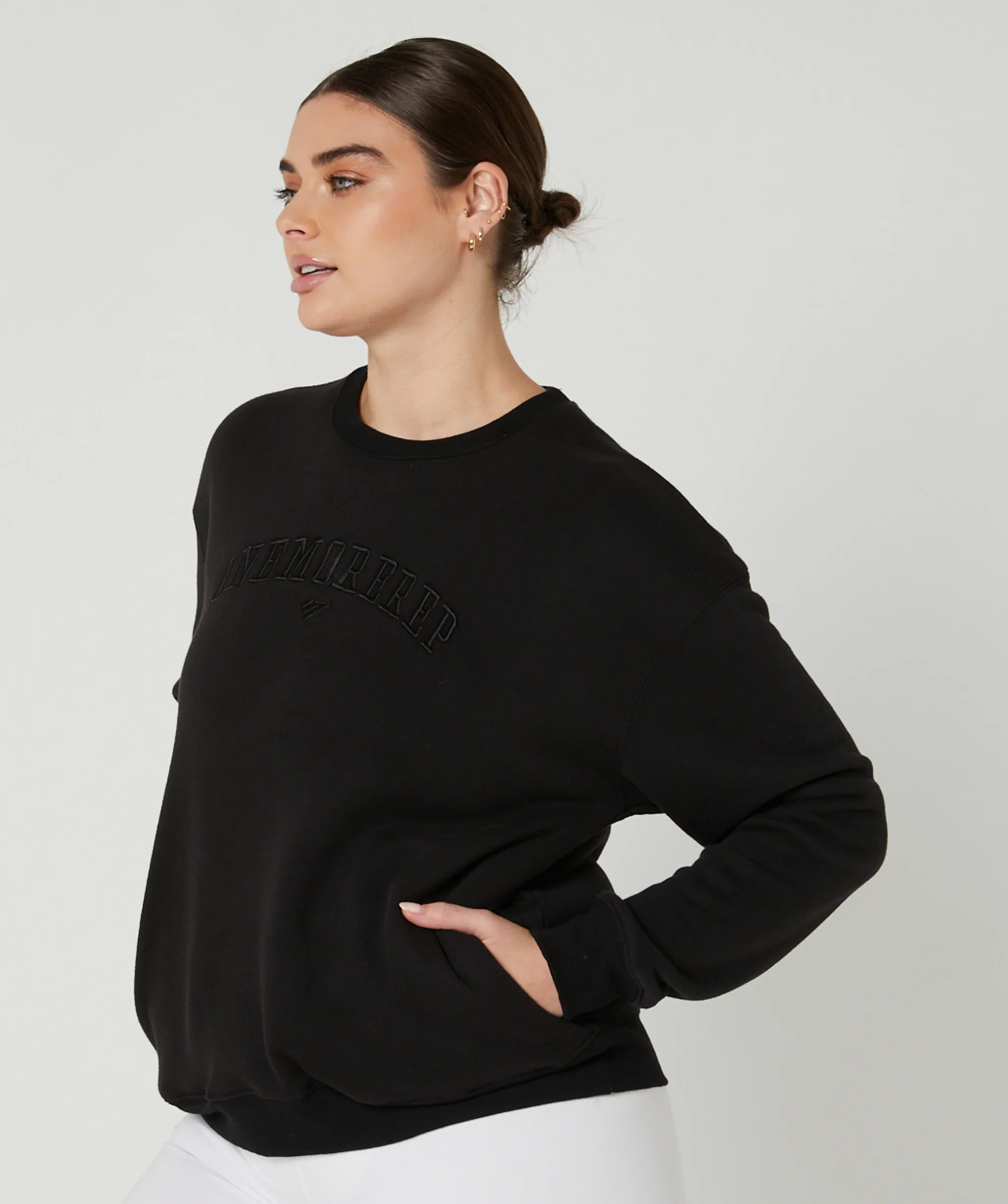 Varsity Crewneck Jumper (Black) by OneMoreRep - Image 2