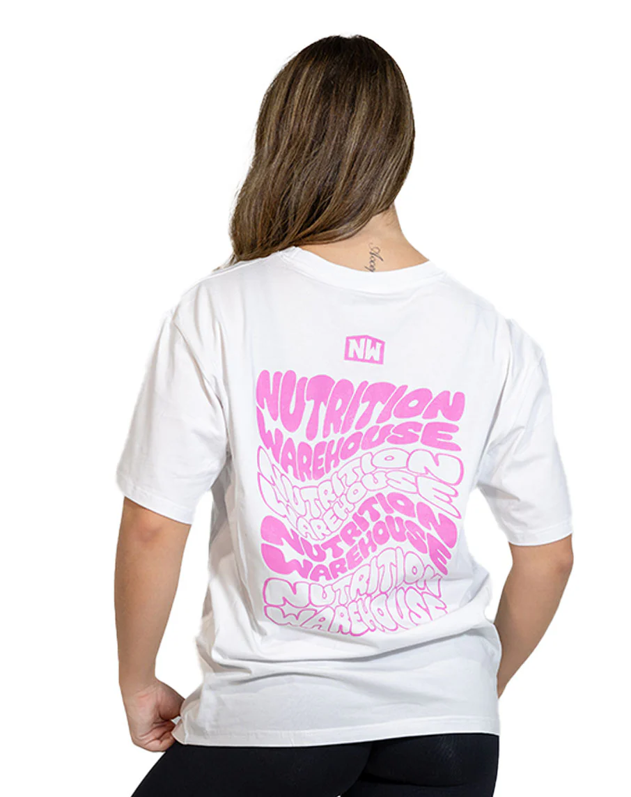 Wave Tee (White/Pink) by Nutrition Warehouse - Image 2