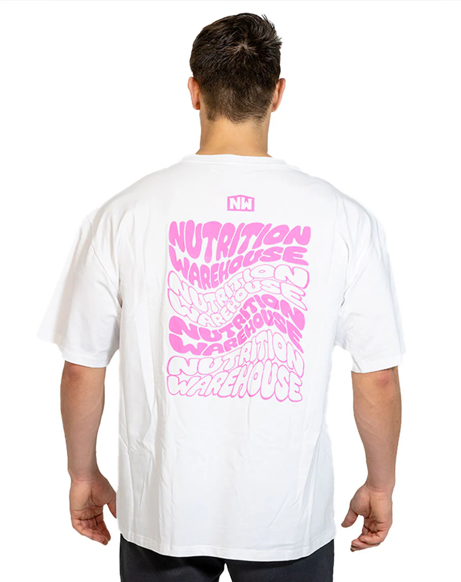 Wave Tee (White/Pink) by Nutrition Warehouse - Image 3