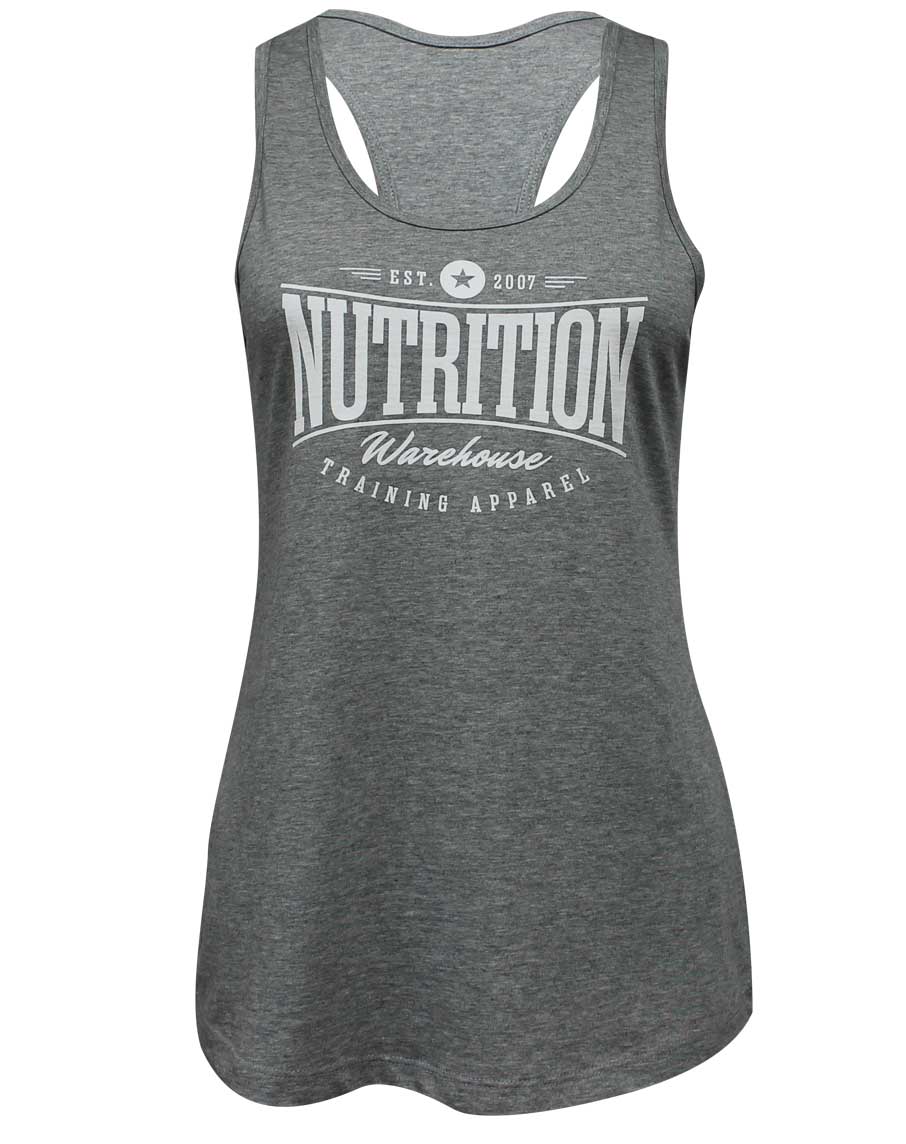 Womens Racer Back Singlet (Light Grey / White) by Nutrition Warehouse - Image 5